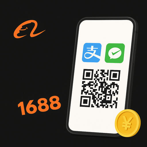 Pay Chinese Vendors Easily | Alipay, WeChat, RMB Payments Struggling to pay Chinese vendors? I help you pay via Alipay, WeChat P Digital illustration of a smartphone sending secure Chinese Yuan (CNY) payments through Alipay, WeChat Pay, and QR code, on a black background. Smartphone showing Alipay and WeChat Pay apps for making Chinese Yuan (RMB) payments quickly and securely